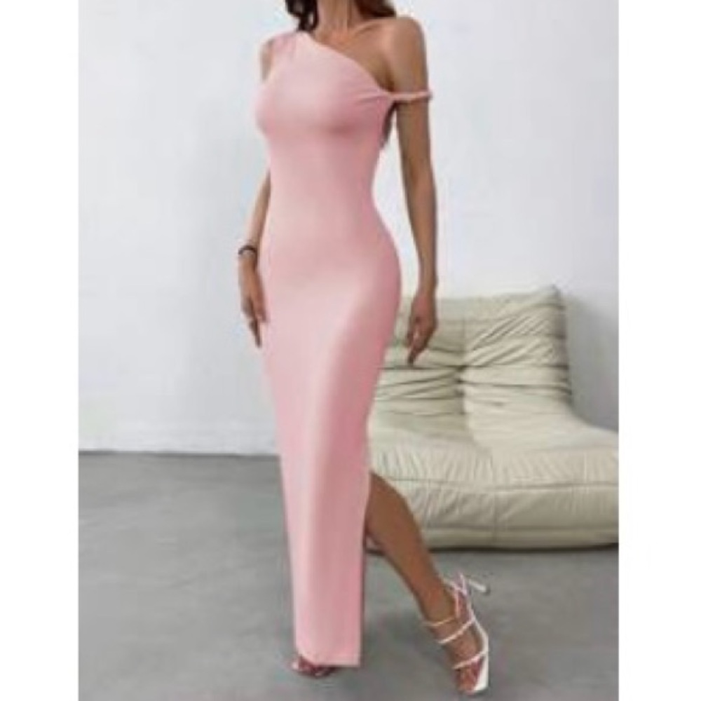 SHEIN Blush One-Shoulder Dress